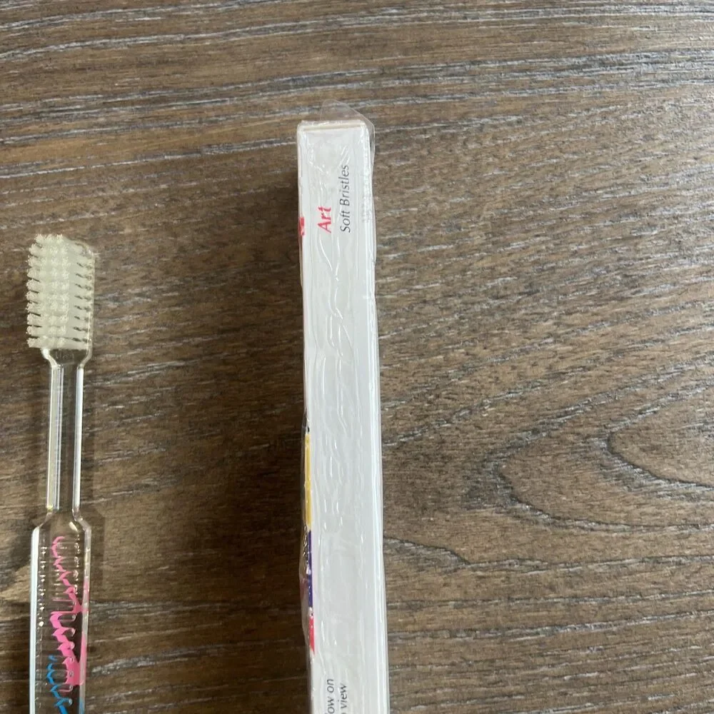 VTG 1991 Oral-B 35 Compact ART + SPORT DESIGNER Toothbrush Lot 2 Baseball RARE!!